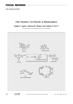 Click Chemistry: 1,2,3Triazoles as Pharmacophores
