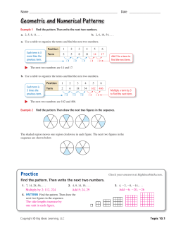 Geometric and Numerical Patterns