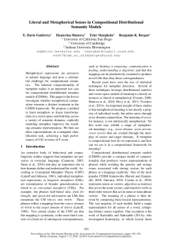 Literal and Metaphorical Senses in Compositional Distributional
