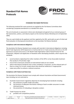 Standard Fish Names Protocols