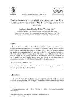 Decimalization and competition among stock markets