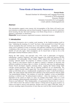 Three Kinds of Semantic Resonance