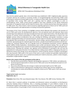 Ethical Dilemmas in Transgender Health Care