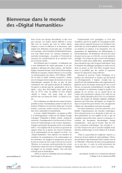 Bienvenue dans le monde des &laquo;Digital Humanities