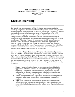 Dietetic Internship - Abilene Christian University
