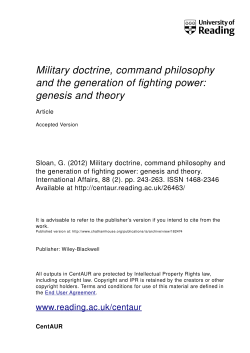 Military doctrine, command philosophy and the generation of fighting