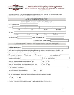 APPLICATION FOR EMPLOYMENT