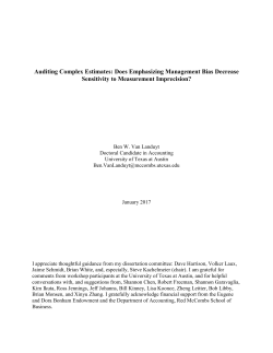 Auditing Complex Estimates: Does Emphasizing Management Bias