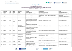 List of participants - Global Water Partnership