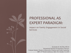 Professional as Expert Paradigm