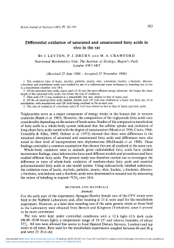 Differential oxidation of saturated and unsaturated fatty acids in vivo