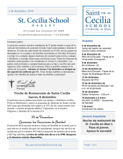 16 de Diciembre Comienzan las Vacaciones de Navidad