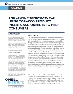the legal framework for using tobacco product