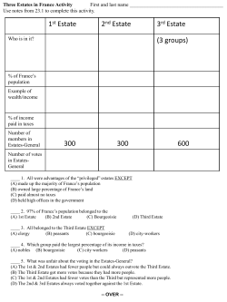 1st Estate 2nd Estate 3rd Estate (3 groups) 300 300 600