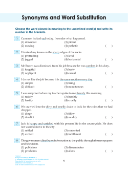 Synonyms and Word Substitution