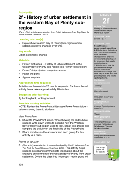 2f - History of urban settlement in the western Bay of Plenty sub