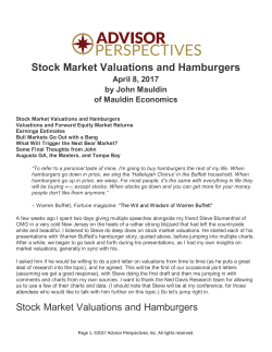Stock Market Valuations and Hamburgers
