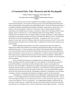 A Fractured Fairy Tale: Pleonexia and the Psychopath