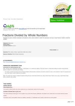 Fractions Divided by Whole Numbers