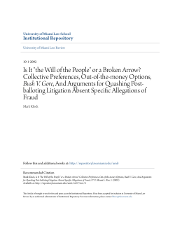 "the Will of the People" or a Broken Arrow?