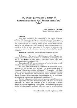 I.G. Duca: &ldquo;Cooperation is a mean of harmonization in the fight