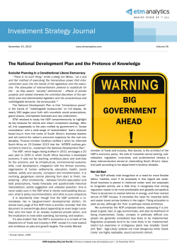 The National Development Plan and the Pretence of