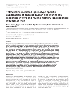 Tetracycline-mediated IgE isotype-specific suppression of ongoing