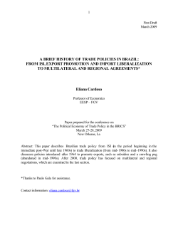 a brief history of trade policies in brazil: from isi