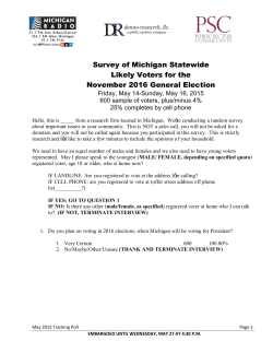 Survey of Michigan Statewide Likely Voters for the November 2016