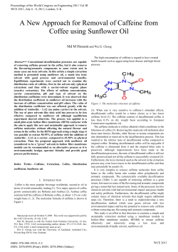 A New Approach for Removal of Caffeine from Coffee using