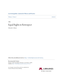 Equal Rights in Retrospect