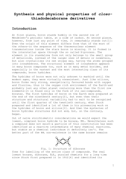 Synthesis and physical properties of closo