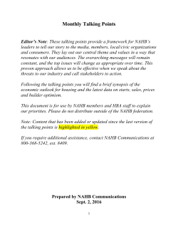 Monthly Talking Points