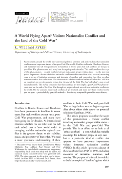 A World Flying Apart? Violent Nationalist Conflict and the End of the