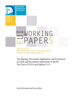 The Signing, Provisional Application, and Conclusion of Trade and