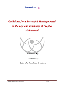 Guidelines for a successful Marriage based on The Life and