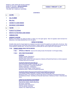 February 14, 2017 Agenda - Roseville Joint Union High School District