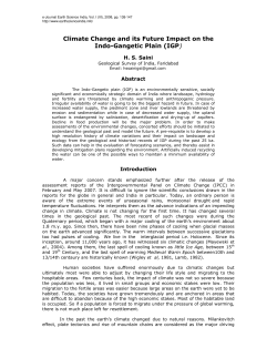 Climate Change and its Future Impact on the Indo