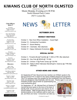 October - north olmsted kiwanis