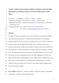 1 Variance estimate and taxonomic resolution: an analysis of