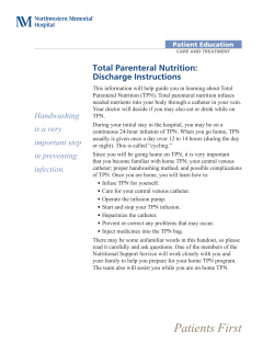 Total Parenteral Nutrition - Northwestern Memorial Hospital