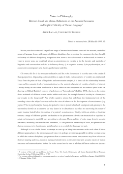 Voice in Philosophy
