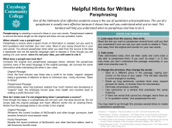 Paraphrasing - WordPress.com