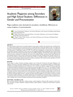 Academic Plagiarism among Secondary and High School Students