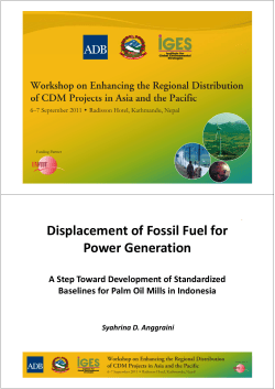 Di l t fF ilF lf Displacement of Fossil Fuel for Power Generation