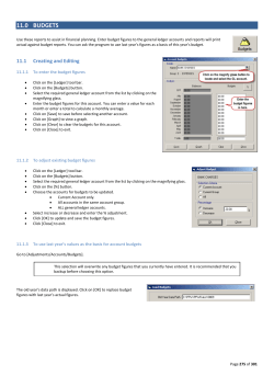 11.0 budgets