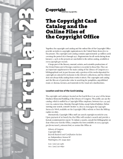 The Copyright Card Catalog and the Online Files of the