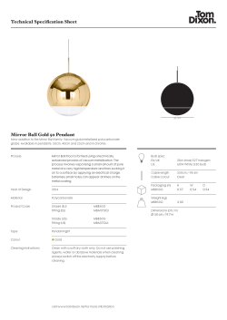 Mirror Ball Gold 50 Pendant Technical Specification