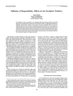 Diffusion of Responsibility: Effects on the Escalation Tendency