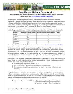 Hops Harvest Moisture Determination